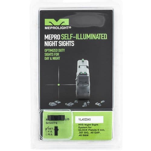 MEPRO USA LLC ML40224G HVS Fixed Set fits Glock 9, 40 Green w/Green Outline Green Black MEPRO USA LLC ML40224G HVS Fixed Set fits Glock 9, 40 Green w/Green Outline Green Black