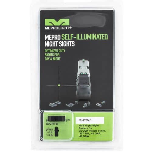 MEPRO USA LLC ML40224G HVS Fixed Set fits Glock 9, 40 Green w/Green Outline Green Black MEPRO USA LLC ML40224G HVS Fixed Set fits Glock 9, 40 Green w/Green Outline Green Black