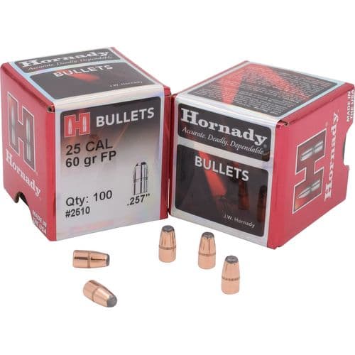 Hornady 2510 Traditional Rifle 25 Caliber .257 60 GR Flat Point 100 Box Hornady 2510 Traditional Rifle 25 Caliber .257 60 GR Flat Point 100 Box