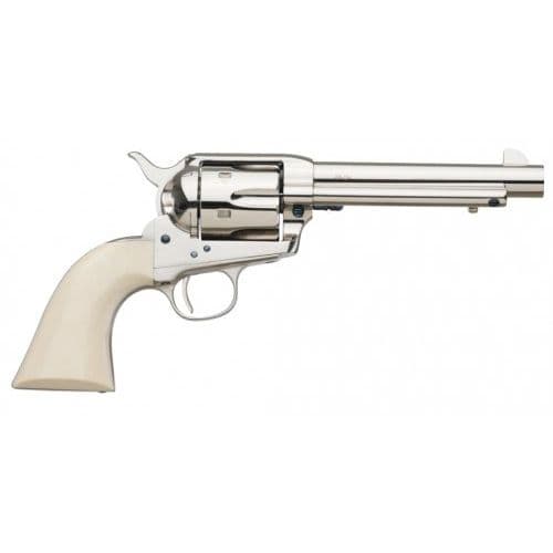 A. Uberti 1873 Cattleman Cody NM Nickel, Ivory Style Grip .45 Colt Single Action Revolver 4 3/4" Barrel A. Uberti 1873 Cattleman Cody NM Nickel, Ivory Style Grip .45 Colt Single Action Revolver 4 3/4" Barrel