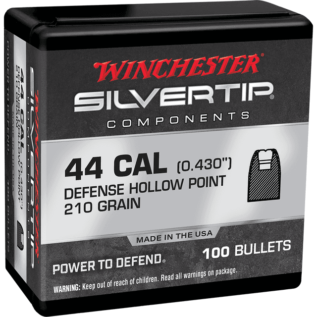 Winchester Ammo WB44ST210 Centerfire Handgun44 Caliber .430 210 GR Silvertip Hollow Point 100 Box Winchester Ammo WB44ST210 Centerfire Handgun44 Caliber .430 210 GR Silvertip Hollow Point 100 Box