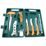 Accusharp 728C Game Processing Kit  Stainless Steel Butcher Knife/Caper Knife/Gut-Hook/Bone Saw/Ribcage Spreader Orange Rubber Handle Accusharp 728C Game Processing Kit  Stainless Steel Butcher Knife/Caper Knife/Gut-Hook/Bone Saw/Ribcage Spreader Orange Rubber Handle