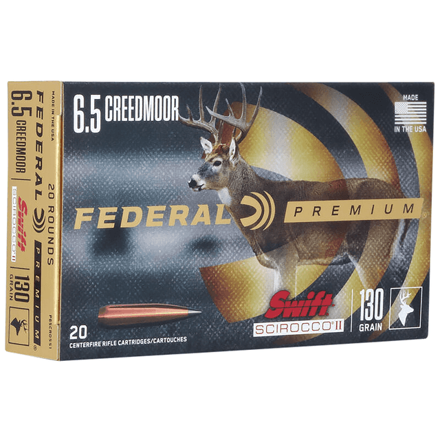Federal P65CRDSS1 Premium 6.5 Creedmoor 130 gr Swift Scirocco II 20 Bx/ 10 Cs Federal P65CRDSS1 Premium 6.5 Creedmoor 130 gr Swift Scirocco II 20 Bx/ 10 Cs