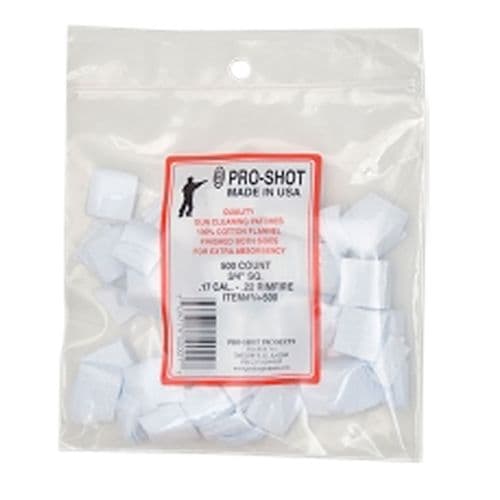 Pro-Shot 3/4-500 Cleaning Patches Cotton 500 Per Pack 17-22 Cal Pro-Shot 3/4-500 Cleaning Patches Cotton 500 Per Pack 17-22 Cal