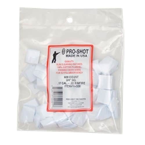 Pro-Shot 3/4-500 Cleaning Patches Cotton 500 Per Pack 17-22 Cal Pro-Shot 3/4-500 Cleaning Patches Cotton 500 Per Pack 17-22 Cal