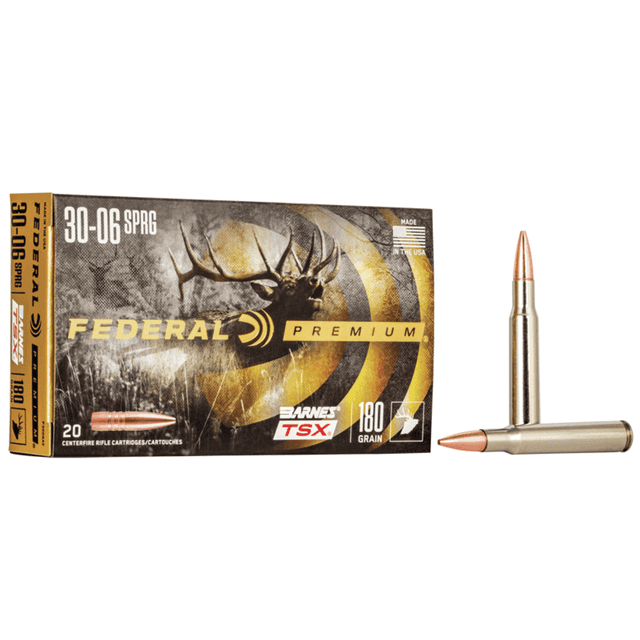 Federal P3006AE Premium 30-06 Springfield 180 gr Barnes Triple-Shock X 20 Bx/ 10 Cs Federal P3006AE Premium 30-06 Springfield 180 gr Barnes Triple-Shock X 20 Bx/ 10 Cs