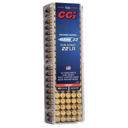 CCI 934CC Clean-22 Subsonic 22 LR 40 gr Lead Round Nose 100 Per Box/ 50 Case CCI 934CC Clean-22 Subsonic 22 LR 40 gr Lead Round Nose 100 Per Box/ 50 Case
