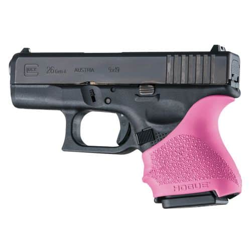 Hogue 18607 HandAll Beavertail Grip Sleeve Fits Glock 26/27 Textured Rubber Pink Hogue 18607 HandAll Beavertail Grip Sleeve Fits Glock 26/27 Textured Rubber Pink