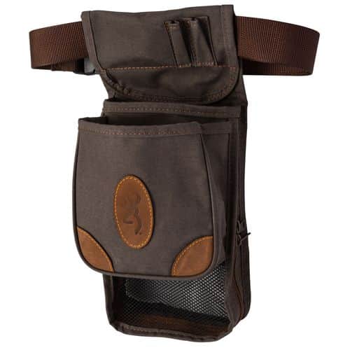 Browning 121388693 Lona Deluxe Shell Pouch Flint/Brown Canvas/Leather Adjustable Browning 121388693 Lona Deluxe Shell Pouch Flint/Brown Canvas/Leather Adjustable