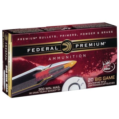 Federal P300WTT1 Premium 300 Win Mag 180 gr Trophy Bonded Tip 20 Bx/ 10 Cs Federal P300WTT1 Premium 300 Win Mag 180 gr Trophy Bonded Tip 20 Bx/ 10 Cs