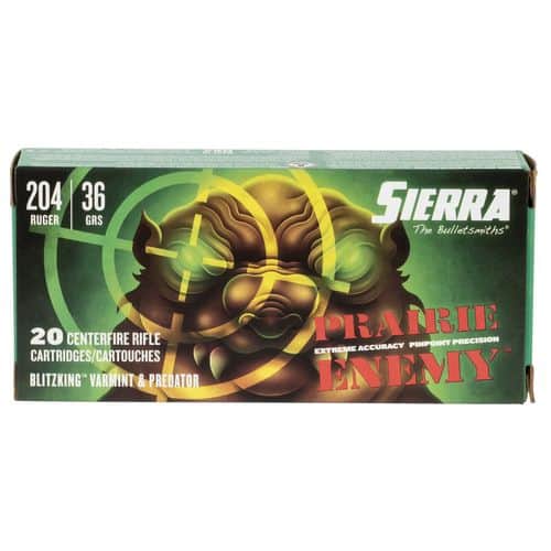 Sierra Prairie Enemy 204 Ruger 36 gr Sierra BlitzKing - A103611 Sierra Prairie Enemy 204 Ruger 36 gr Sierra BlitzKing - A103611