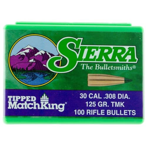 Sierra 7725 Tipped MatchKing 30 Caliber .308 125 GR Tipped MatchKing 100 Box Sierra 7725 Tipped MatchKing 30 Caliber .308 125 GR Tipped MatchKing 100 Box