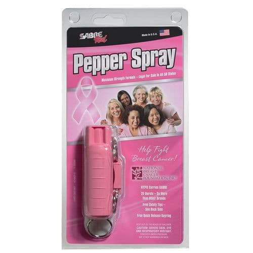 Sabre HCNBCF01 Self Defense Pepper Spray Pocket/Keychain .54 oz 8-10 ft Pink Sabre HCNBCF01 Self Defense Pepper Spray Pocket/Keychain .54 oz 8-10 ft Pink