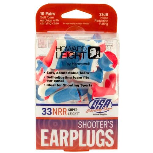 Howard Leight R01891 Super Leight Earplugs USA Shooters Earplugs 33 dB Red/White/Blue Howard Leight R01891 Super Leight Earplugs USA Shooters Earplugs 33 dB Red/White/Blue
