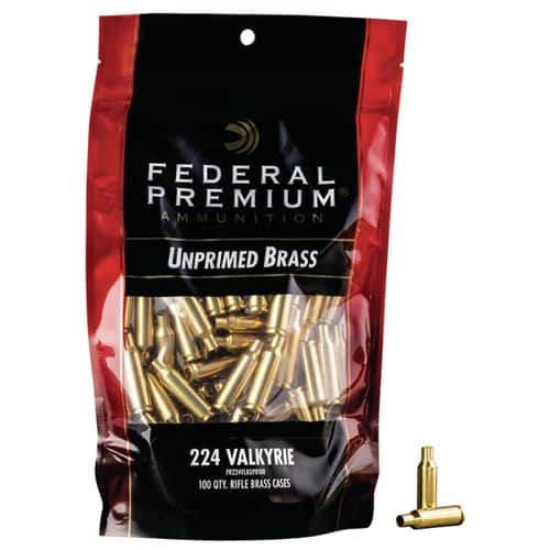 Federal PR224VLKUPB100 Gold Medal Rifle 224 Valkyrie Brass 100 Federal PR224VLKUPB100 Gold Medal Rifle 224 Valkyrie Brass 100