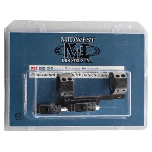 MIDWEST INDUSTRIES INC MIQD30SM Quick Detach 1-Pc Base & Ring Combo 30mm Black Finish MIDWEST INDUSTRIES INC MIQD30SM Quick Detach 1-Pc Base & Ring Combo 30mm Black Finish