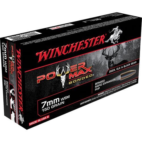 Winchester Ammo X7MMWSMBP Power Max Bonded 7mm WSM 150 gr Protected Hollow Point 20 Bx/ 10 Cs Winchester Ammo X7MMWSMBP Power Max Bonded 7mm WSM 150 gr Protected Hollow Point 20 Bx/ 10 Cs