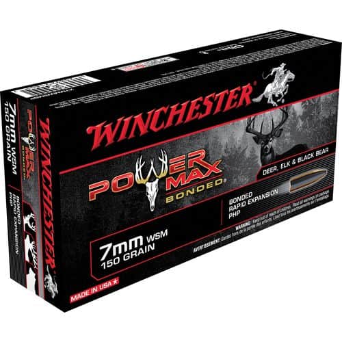 Winchester Ammo X7MMWSMBP Power Max Bonded 7mm WSM 150 gr Protected Hollow Point 20 Bx/ 10 Cs Winchester Ammo X7MMWSMBP Power Max Bonded 7mm WSM 150 gr Protected Hollow Point 20 Bx/ 10 Cs