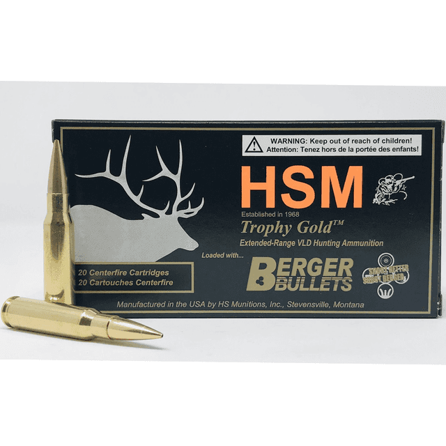 HSM 308168VLD Trophy Gold Extended Range 308 Win 168 gr Berger Hunting VLD Match 20 Per Box HSM 308168VLD Trophy Gold Extended Range 308 Win 168 gr Berger Hunting VLD Match 20 Per Box