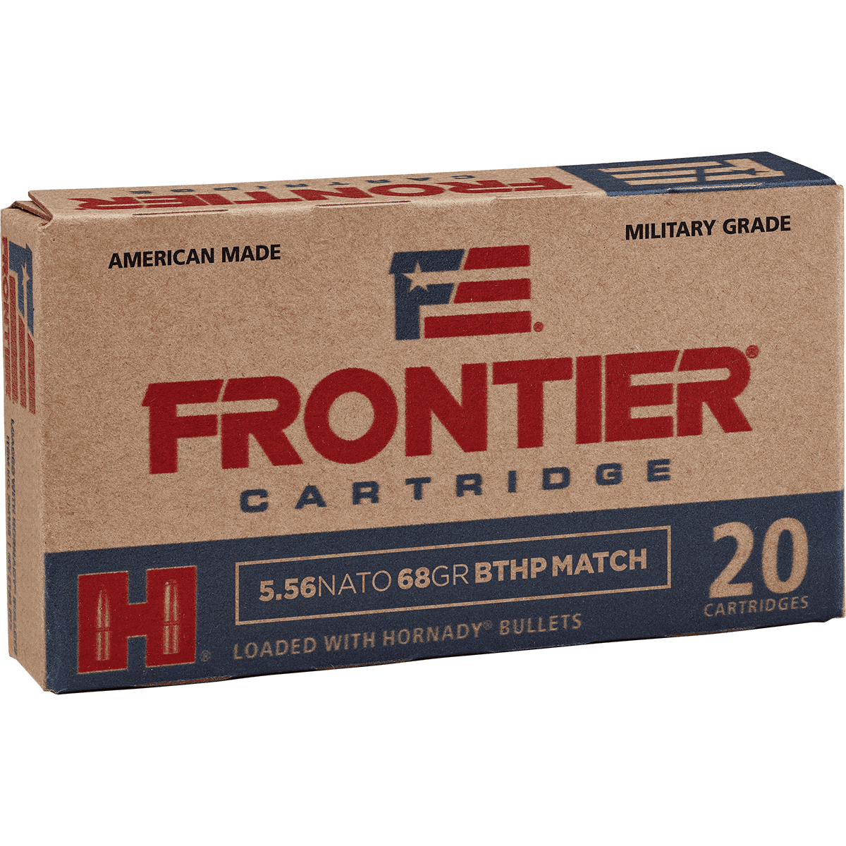 Frontier Cartridge Rifle 5.56 NATO 68 gr Boat Tail Hollow Point Match 20 Bx Frontier Cartridge Rifle 5.56 NATO 68 gr Boat Tail Hollow Point Match 20 Bx
