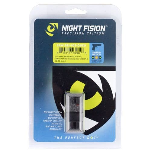 Night Fision SAW201003OGZ Night Sight Set Square S&W M&P/SD9 VE/SD40 VE Green Tritium w/Orange Outline Black Night Fision SAW201003OGZ Night Sight Set Square S&W M&P/SD9 VE/SD40 VE Green Tritium w/Orange Outline Black