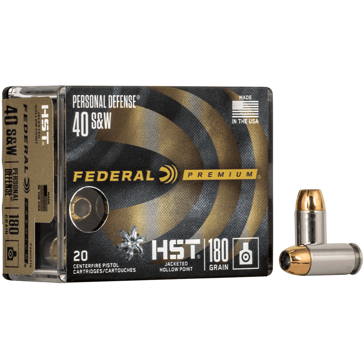 Federal Premium Personal Defense 40 S&W 180 gr HST Jacketed Hollow Point Handgun Ammo Federal Premium Personal Defense 40 S&W 180 gr HST Jacketed Hollow Point Handgun Ammo