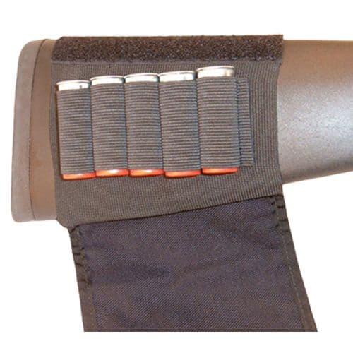 Grovtec US Inc GTAC84 Shotgun Buttstock Shell Holder With Flap 5 Rounds Black Cordura Grovtec US Inc GTAC84 Shotgun Buttstock Shell Holder With Flap 5 Rounds Black Cordura