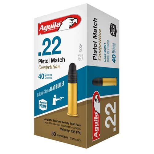 Aguila 1B222516 Match 22 LR 40 gr Lead Solid Point 50 Bx/ 100 Cs Aguila 1B222516 Match 22 LR 40 gr Lead Solid Point 50 Bx/ 100 Cs