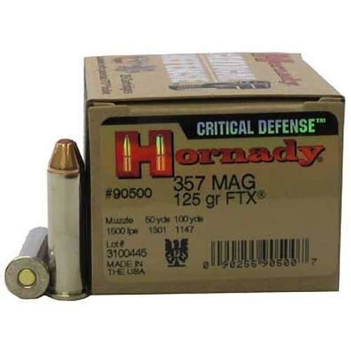 Hornady 357 Mag Critical Defense 125 Grain FTX 25 Rounds per Box Hornady 357 Mag Critical Defense 125 Grain FTX 25 Rounds per Box