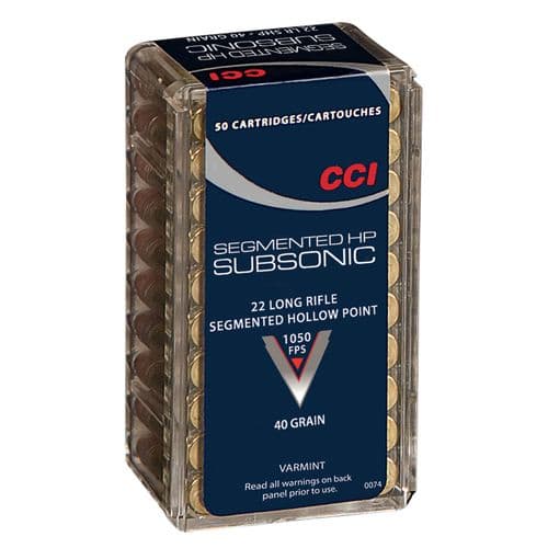 CCI 0074 Varmint 22 LR 40 gr Segmented Hollow Point 50 Bx/ 100 Cs CCI 0074 Varmint 22 LR 40 gr Segmented Hollow Point 50 Bx/ 100 Cs