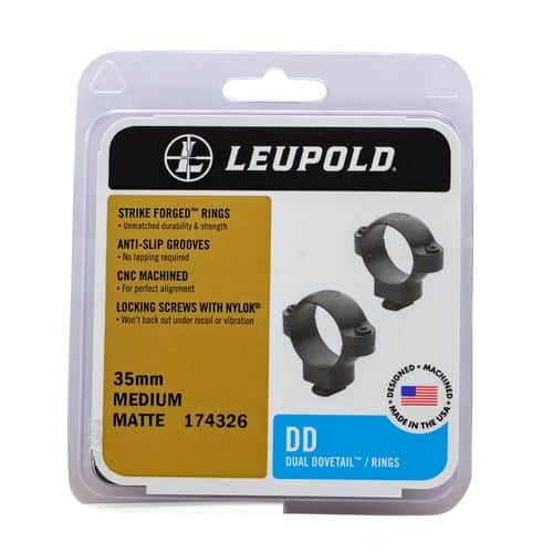 Leupold 174326 Dual Dovetail Rings 2 Piece 35mm Medium Matte Black Leupold 174326 Dual Dovetail Rings 2 Piece 35mm Medium Matte Black