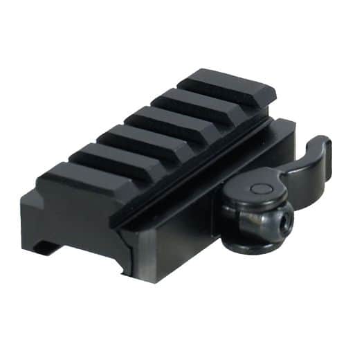 UTG Pro MNT-RSQD605 QD Lever Mount Adaptor and Riser 1-Piece 5 Slot Black Matte Anodized Finish UTG Pro MNT-RSQD605 QD Lever Mount Adaptor and Riser 1-Piece 5 Slot Black Matte Anodized Finish