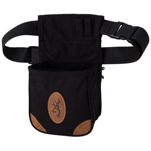 Browning 121388992 Lona Shell Pouch Black/Tan Canvas/Leather Adjustable Browning 121388992 Lona Shell Pouch Black/Tan Canvas/Leather Adjustable