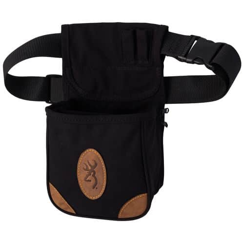 Browning 121388992 Lona Shell Pouch Black/Tan Canvas/Leather Adjustable Browning 121388992 Lona Shell Pouch Black/Tan Canvas/Leather Adjustable