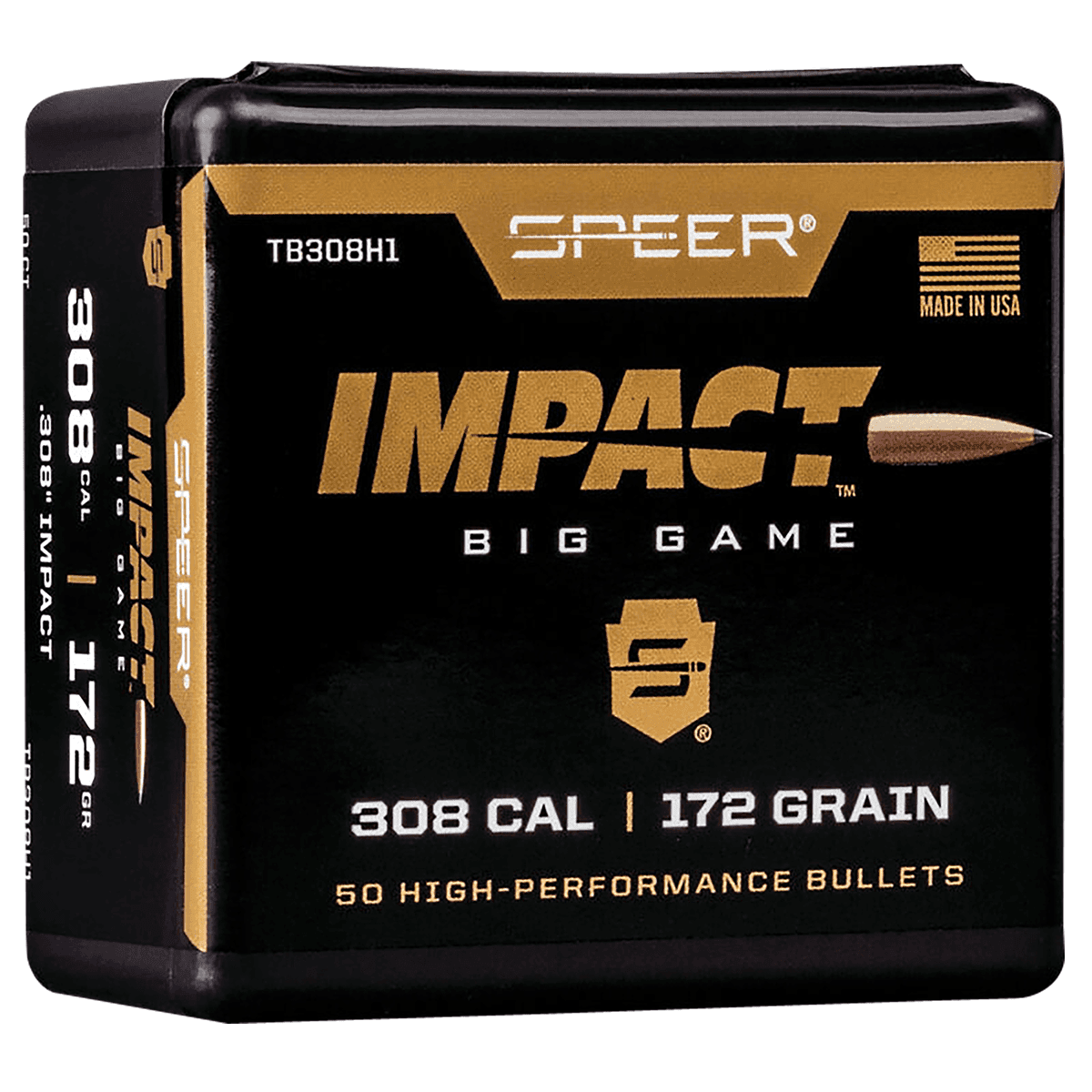 Speer TB308H1 Impact 30 Cal .308 172 gr Slipstream Polymer Tip 50 Per Box Speer TB308H1 Impact 30 Cal .308 172 gr Slipstream Polymer Tip 50 Per Box