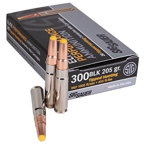 Sig Sauer E300H2SBR20 Elite Hunter Tipped 300 Blackout 205 gr Tipped Hunting Subsonic 20 Bx/ 10 Cs Sig Sauer E300H2SBR20 Elite Hunter Tipped 300 Blackout 205 gr Tipped Hunting Subsonic 20 Bx/ 10 Cs