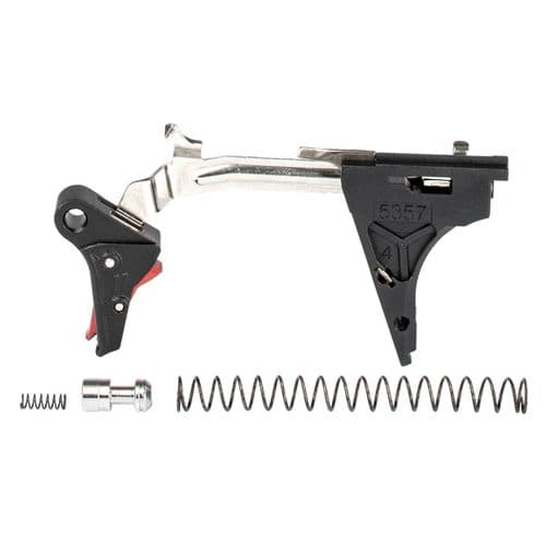 ZEV FFTPRODRP4G9BR Pro Trigger Drop-In Kit with Red Safety Compatible with Glock 17, 19, 26, 34 Gen 4 Flat ZEV FFTPRODRP4G9BR Pro Trigger Drop-In Kit with Red Safety Compatible with Glock 17, 19, 26, 34 Gen 4 Flat