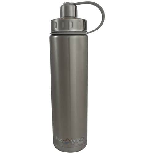 EcoVessel Boulder Tripple Insulated Bottle with Screw Cap - 24 Ounces Silver EcoVessel Boulder Tripple Insulated Bottle with Screw Cap - 24 Ounces Silver