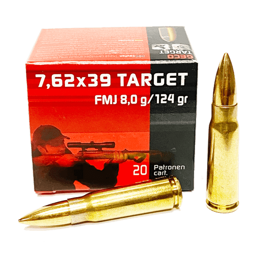 GECO 7.62x39mm 124 Grain FMJ Non-Magnetic 20 Round Box GECO 7.62x39mm 124 Grain FMJ Non-Magnetic 20 Round Box