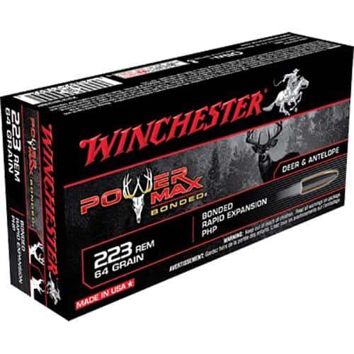 Winchester Ammo X223R2BP Power Max Bonded 223 Rem 64 gr Protected Hollow Point 20 Bx/ 10 Cs Winchester Ammo X223R2BP Power Max Bonded 223 Rem 64 gr Protected Hollow Point 20 Bx/ 10 Cs