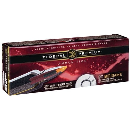 Federal P270WSMTT3 Premium 270 WSM 140 gr Trophy Bonded Tip 20 Bx/ 10 Cs Federal P270WSMTT3 Premium 270 WSM 140 gr Trophy Bonded Tip 20 Bx/ 10 Cs