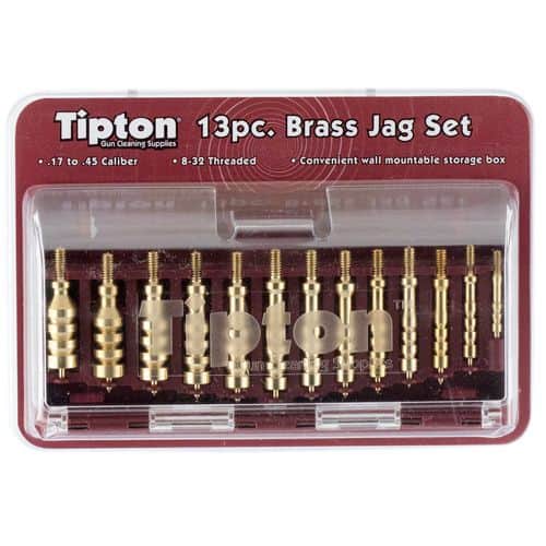 Tipton 749245 Brass Cleaning Jag Set 13 Piece .17 - .45 Cal Tipton 749245 Brass Cleaning Jag Set 13 Piece .17 - .45 Cal