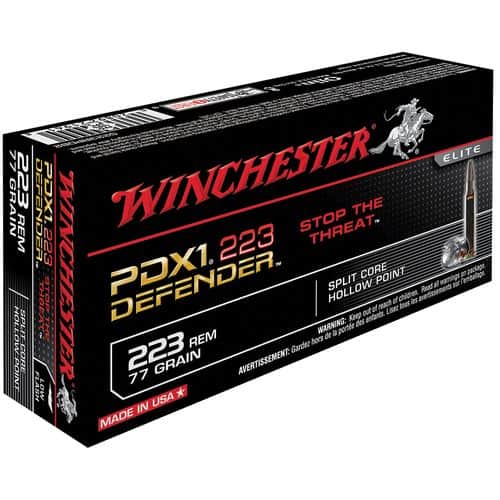 Winchester Ammo S223RPDB2 Defender 223 Rem 77 gr Split Core Jacketed Hollow Point 20 Bx/ 10 Cs Winchester Ammo S223RPDB2 Defender 223 Rem 77 gr Split Core Jacketed Hollow Point 20 Bx/ 10 Cs