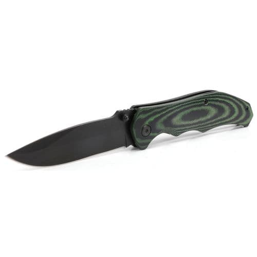 HME KN45PK Pocket Knife Folder 420HC Stainless Steel Black Oxide Drop Point Micarta Green HME KN45PK Pocket Knife Folder 420HC Stainless Steel Black Oxide Drop Point Micarta Green