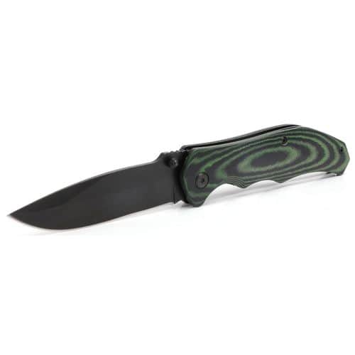 HME KN45PK Pocket Knife Folder 420HC Stainless Steel Black Oxide Drop Point Micarta Green HME KN45PK Pocket Knife Folder 420HC Stainless Steel Black Oxide Drop Point Micarta Green