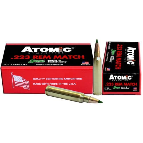 Atomic 00459 Rifle 223 Rem 77 gr Tipped MatchKing 20 Bx/ 10 Cs Atomic 00459 Rifle 223 Rem 77 gr Tipped MatchKing 20 Bx/ 10 Cs
