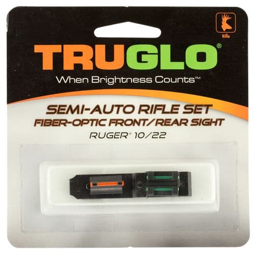 Truglo TG111W Rimfire Rifle Fiber Optic Set Ruger 10/22 Fiber Optic Red Front Green Rear Black Truglo TG111W Rimfire Rifle Fiber Optic Set Ruger 10/22 Fiber Optic Red Front Green Rear Black