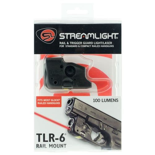 Streamlight 69290 TLR-6 Laser/Light Combo Clear LED 100 Lumens CR-1/3N Battery Black Polymer fits Rail Grabber Glock Streamlight 69290 TLR-6 Laser/Light Combo Clear LED 100 Lumens CR-1/3N Battery Black Polymer fits Rail Grabber Glock