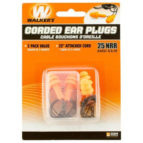 Walkers GWPEPCORD2PK Corded Foam Ear Plugs Earplugs 33 dB Orange 2 Pack Walkers GWPEPCORD2PK Corded Foam Ear Plugs Earplugs 33 dB Orange 2 Pack