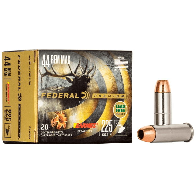 Federal P44XB1 Premium 44 Rem Mag 225 gr Barnes Expander BRX 20 Bx/ 10 Cs Federal P44XB1 Premium 44 Rem Mag 225 gr Barnes Expander BRX 20 Bx/ 10 Cs